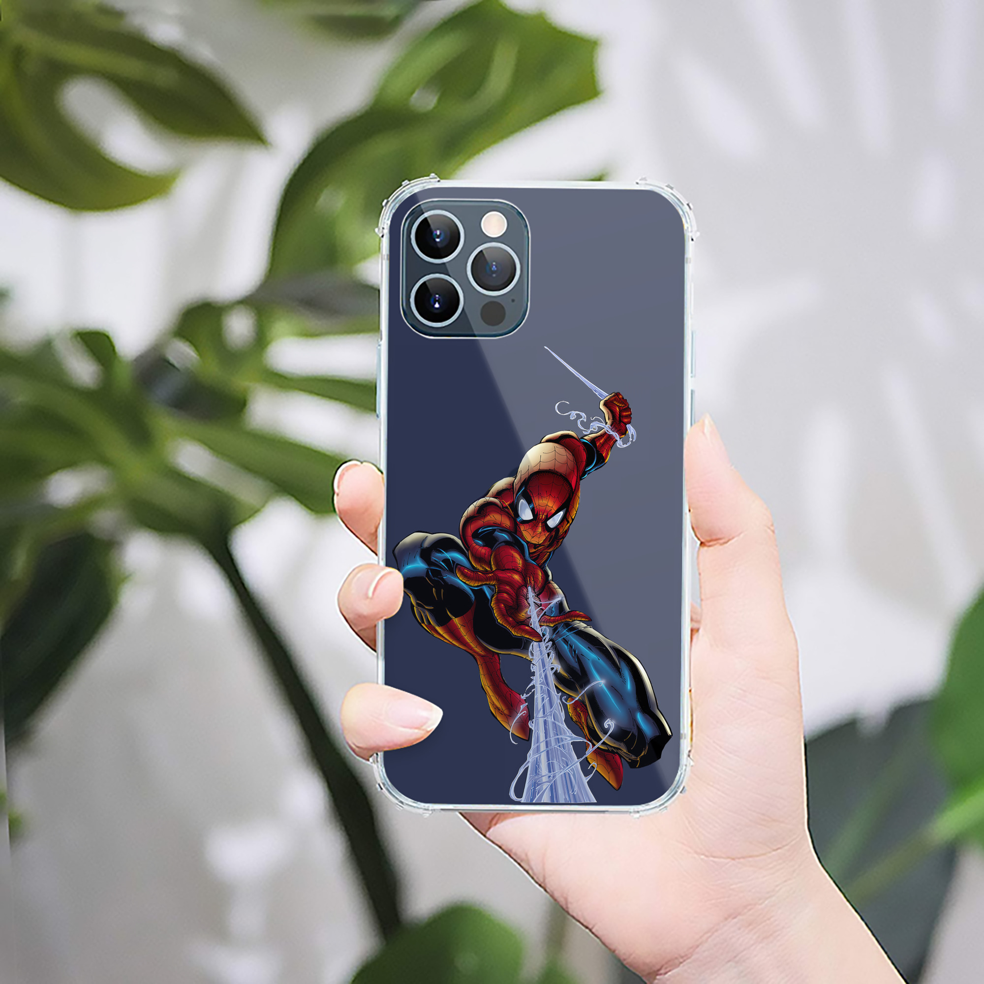 （画像用） Spider Man スパイダーマン 【iPhone 12シリーズ対応】透明スマホケース（クリアソフトケース）